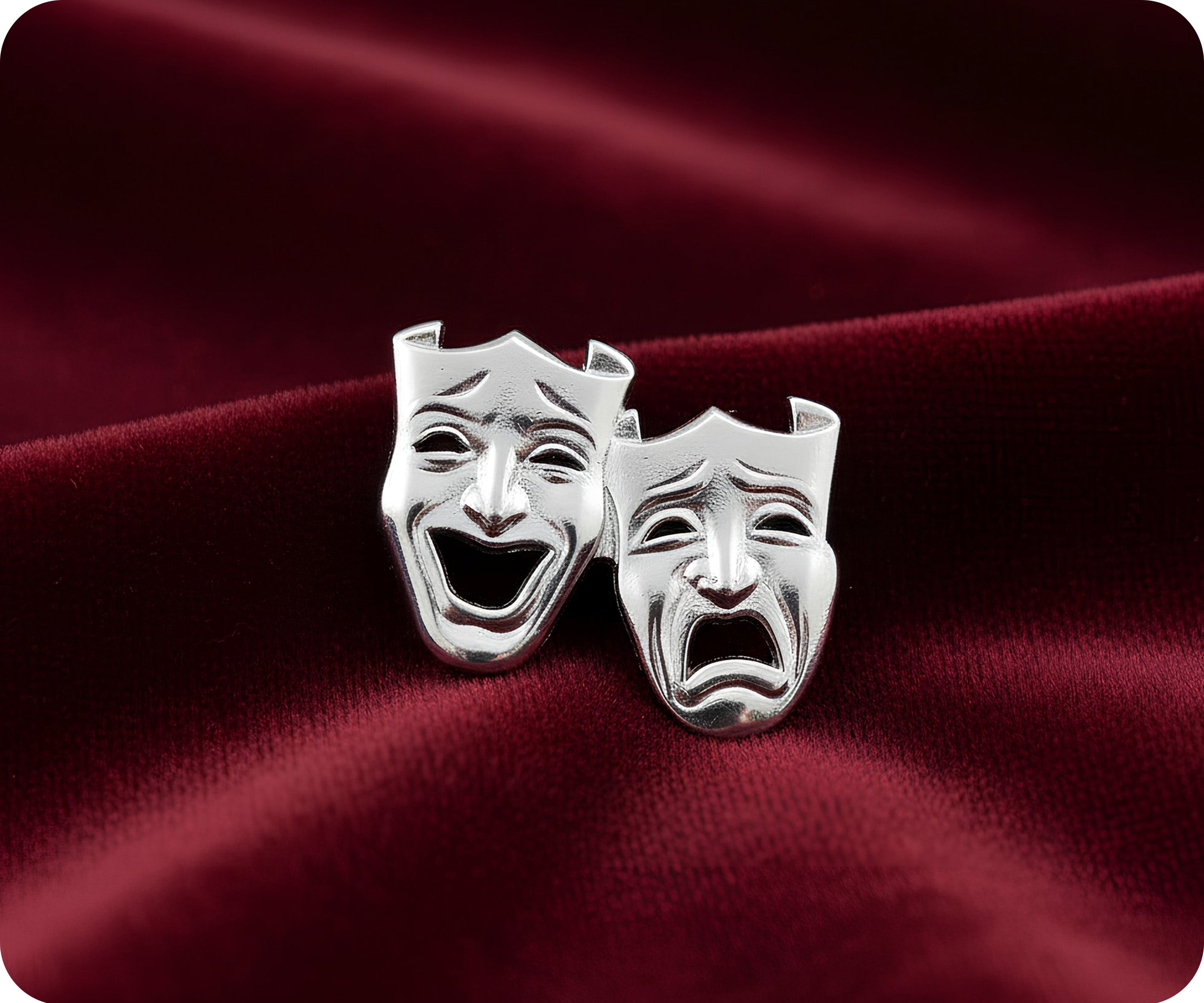Comedy and Tragedy Drama Silver Pin Badge