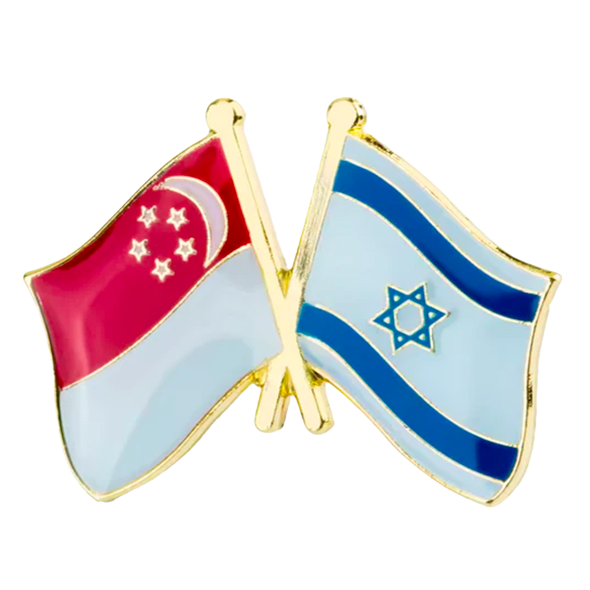 Insignia de pin de amistad Singapur e Israel Imagen principal del producto