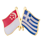 Singapore & Greece Friendship Pin Badge
