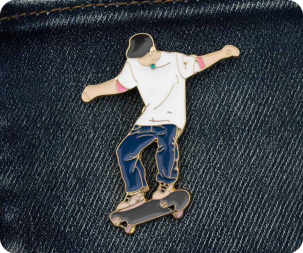 Skateboarder Pin Badge