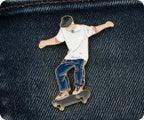 Skateboarder Pin Badge