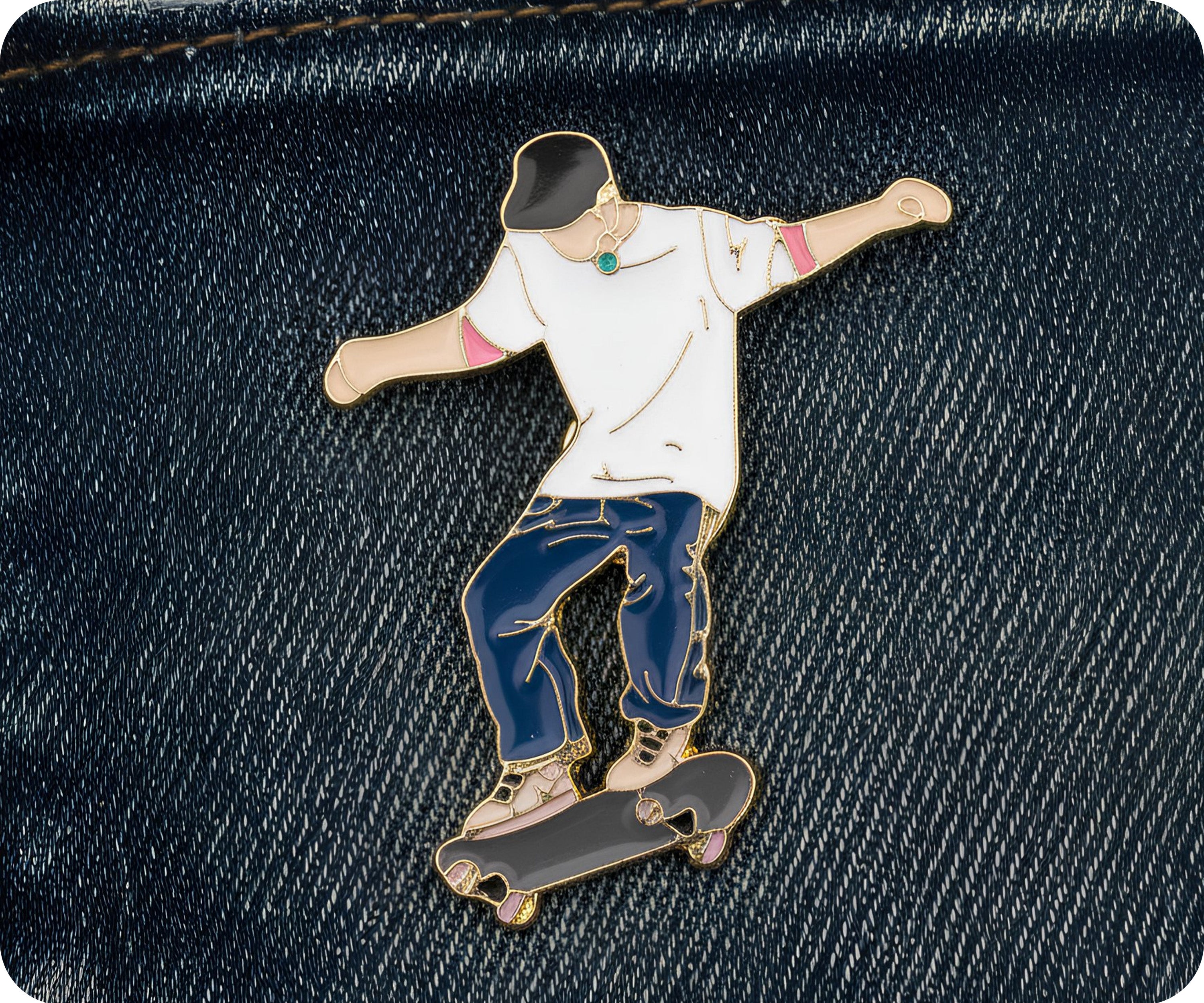 Skateboarder Pin Badge