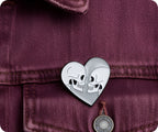Love Heart Skull Couple Pin Badge
