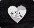 Love Heart Skull Couple Pin Badge