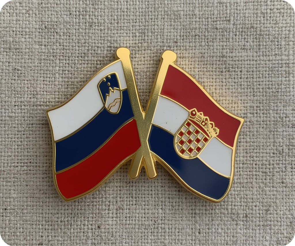 Slovenia & Croatia Friendship Pin Badge