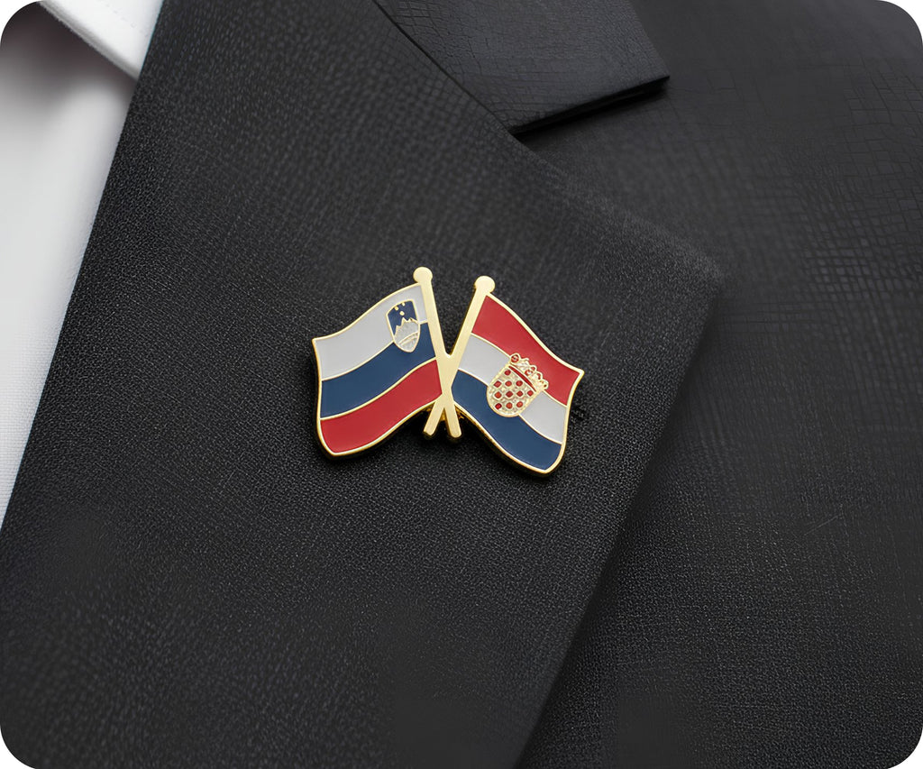 Slovenia & Croatia Friendship Pin Badge