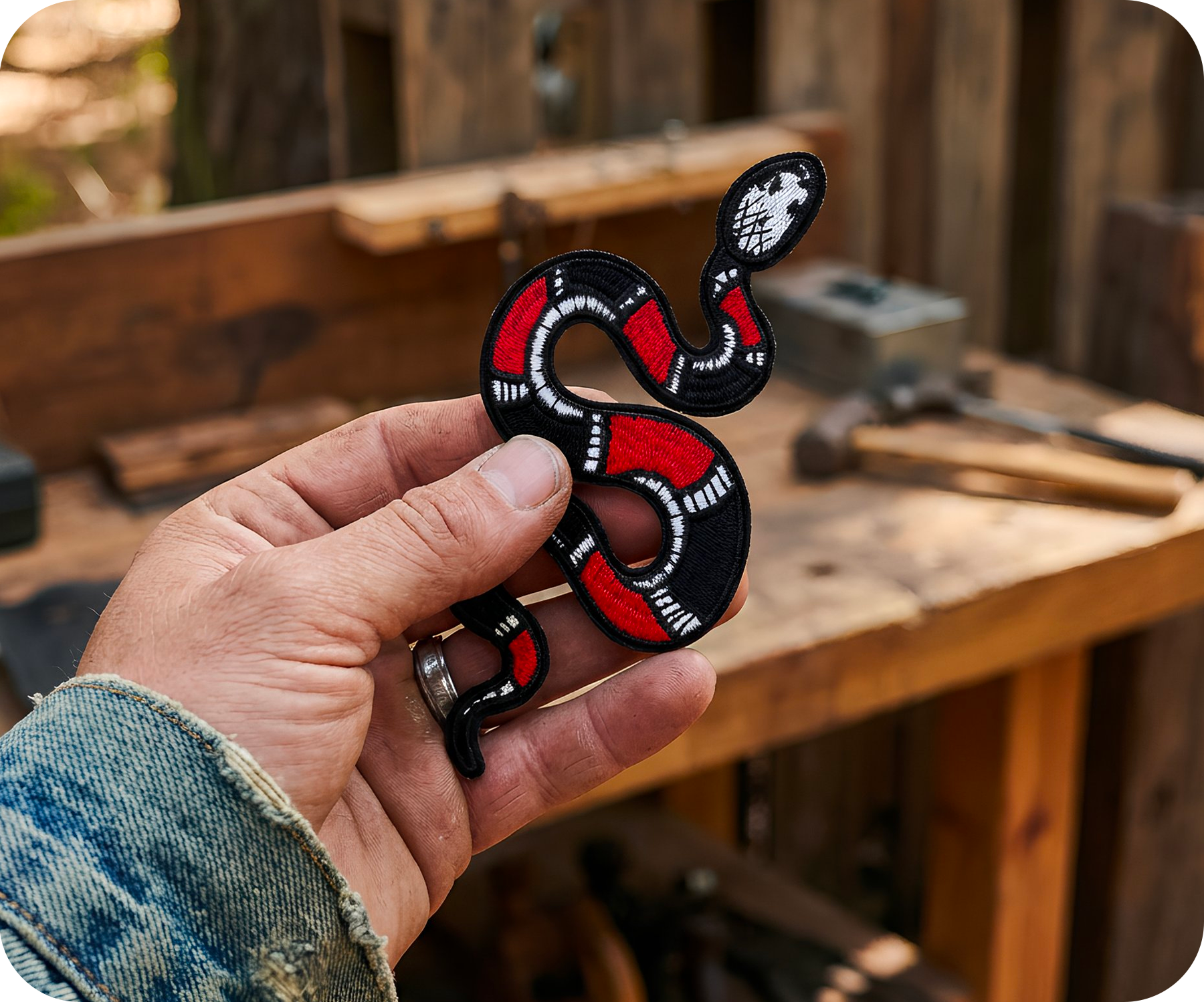 Slithering Coral Snake Iron On Patch (13 x 7cm) Secondary image