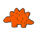 Stegosaurus Chicken Nugget Dinosaur Funny Pin Badge