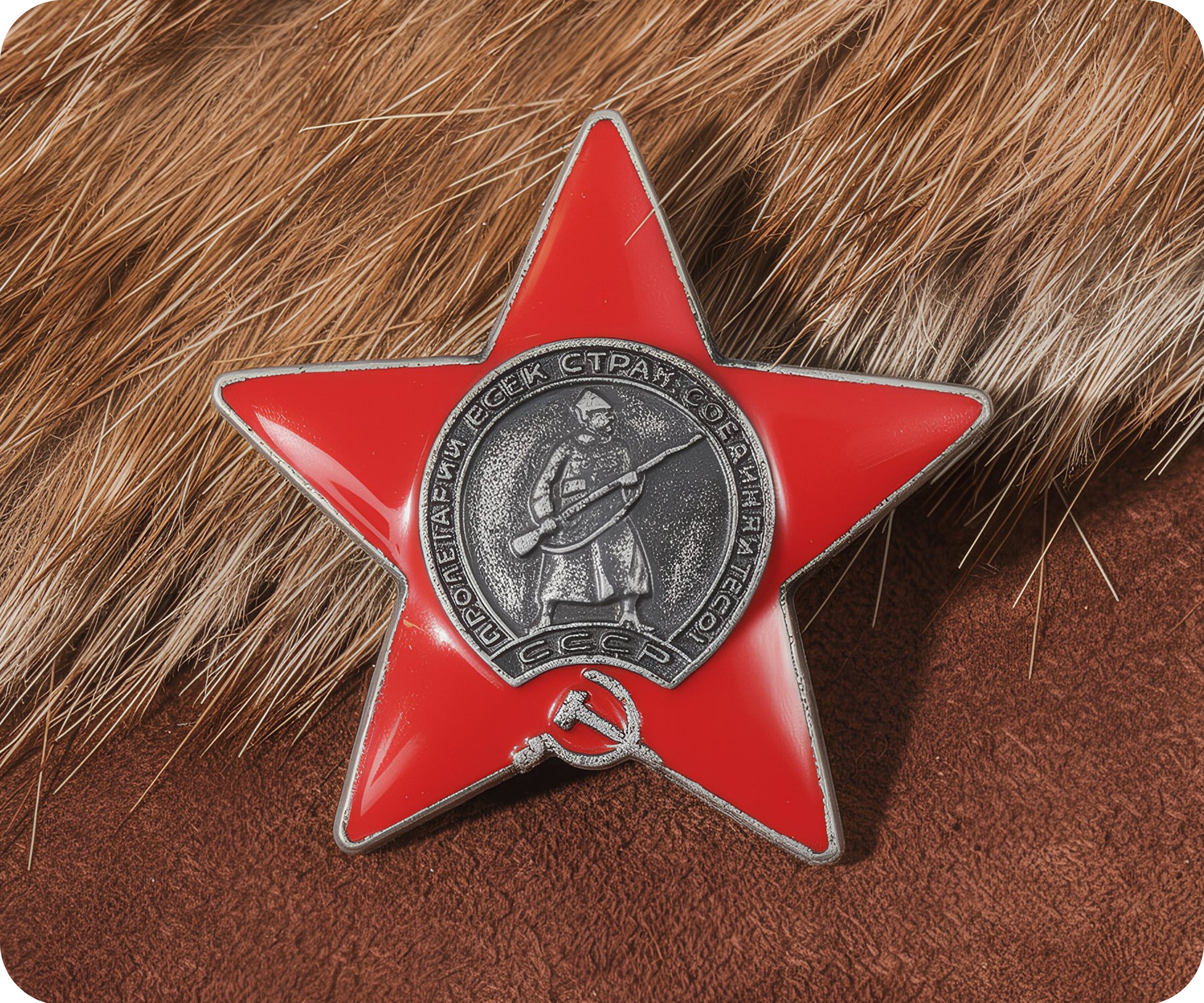 Insignia de alfiler de soldado de la Estrella Roja de la Unión Soviética Imagen secundaria del producto