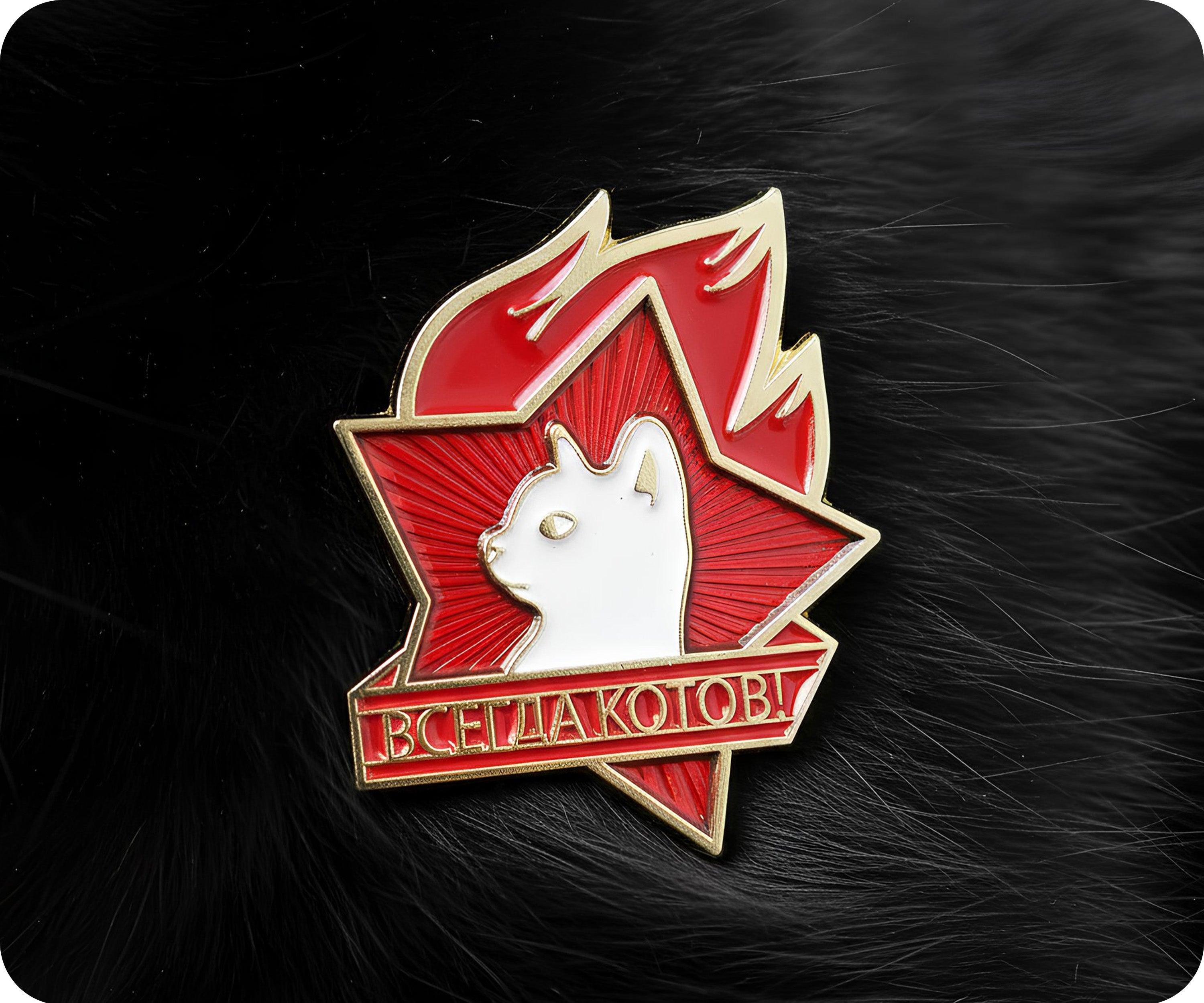 Soviet Young Pioneer Everything for the Cats! USSR Pin Badge