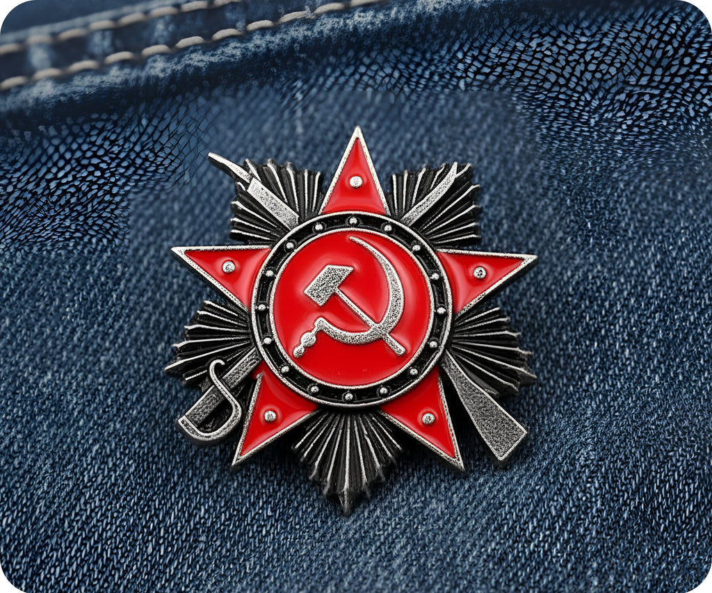 Soviet Star With Sword Pin Badge