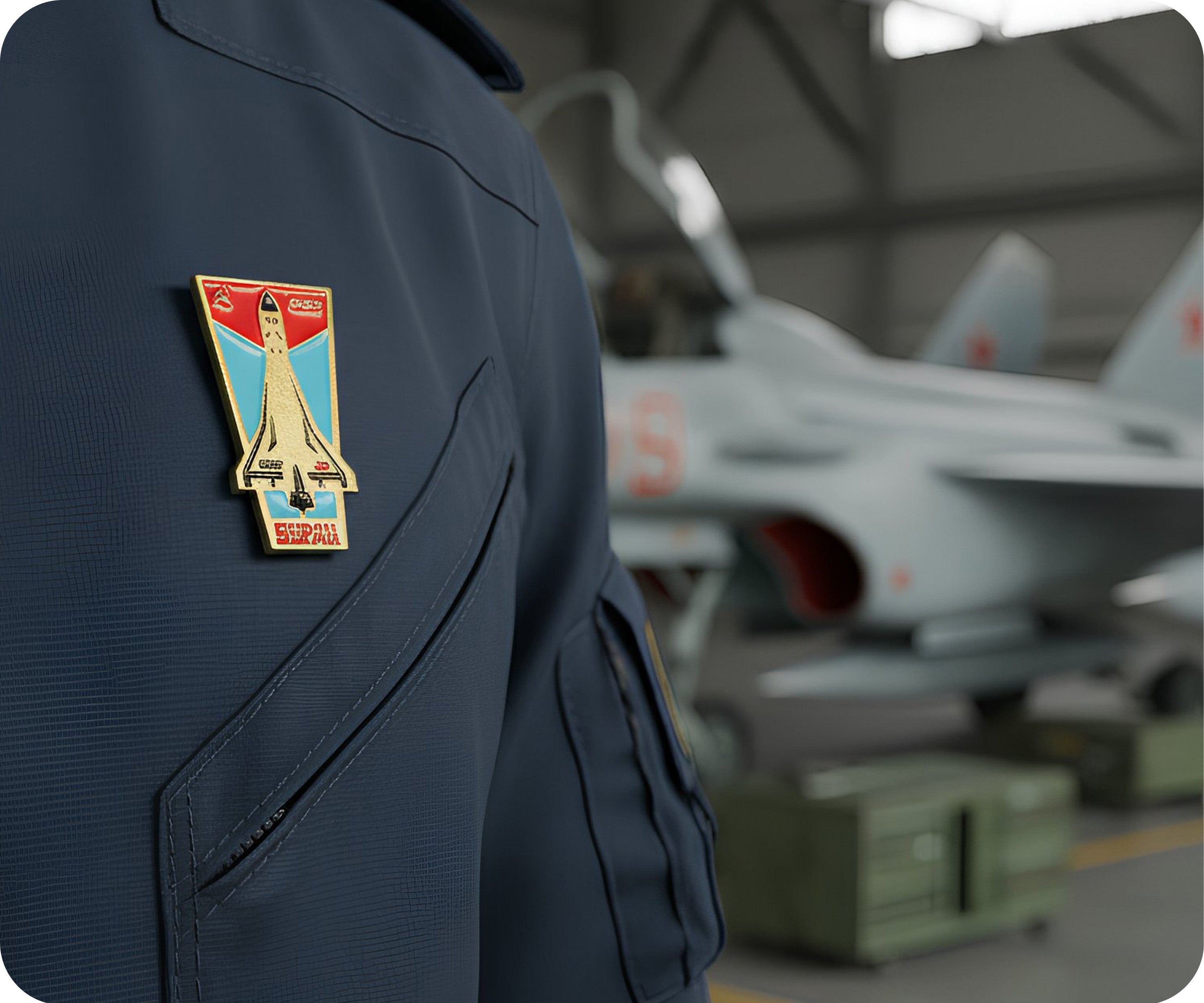 Soviet CCCP Space Shuttle Rocket Pin Badge