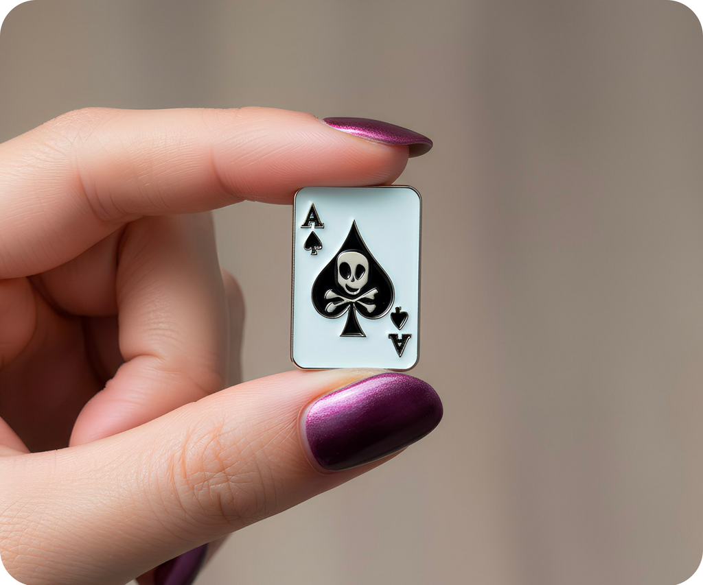 Ace Skull Spades Pin Badge