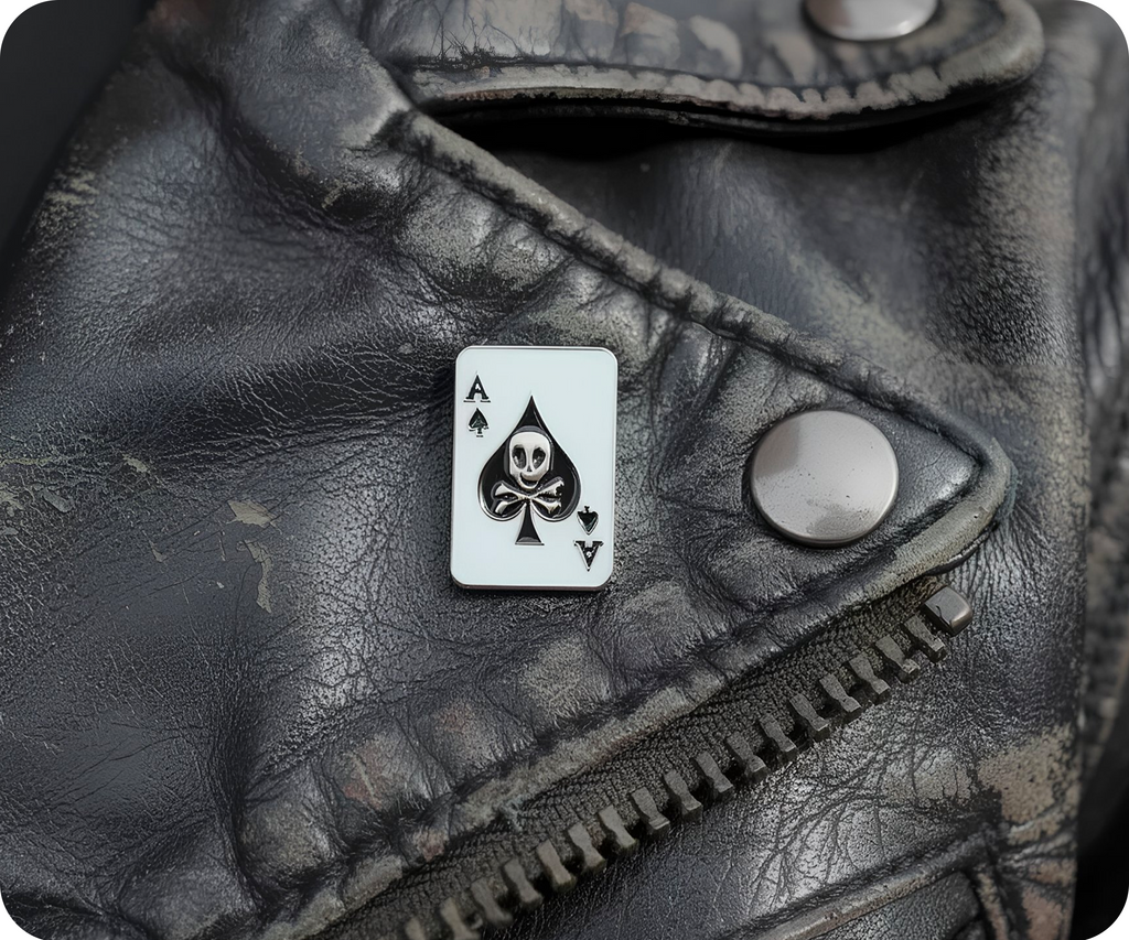 Ace Skull Spades Pin Badge