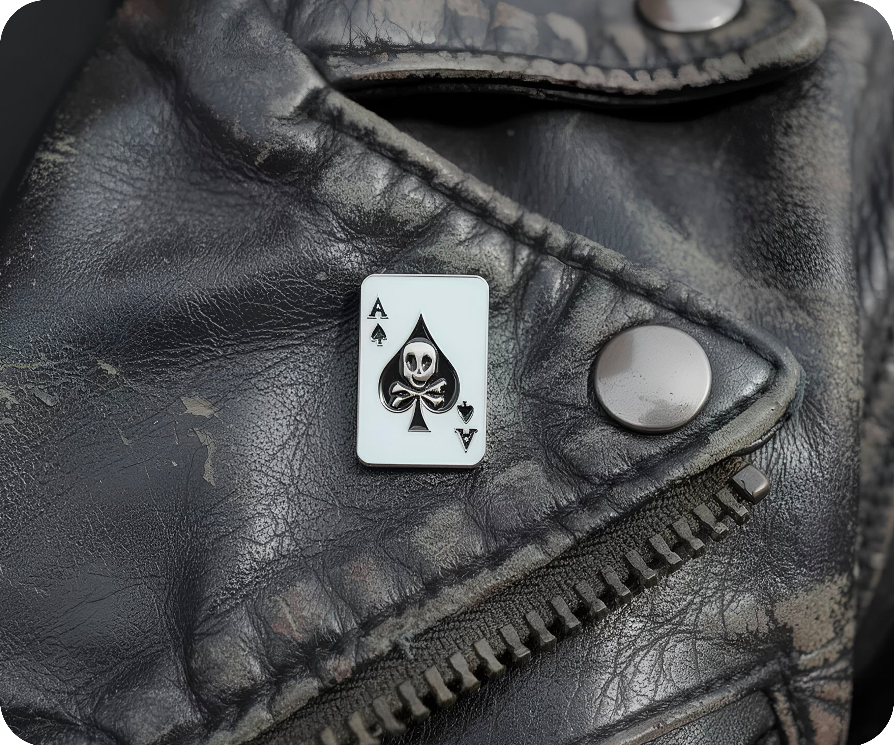 Ace Skull Spades Pin Badge
