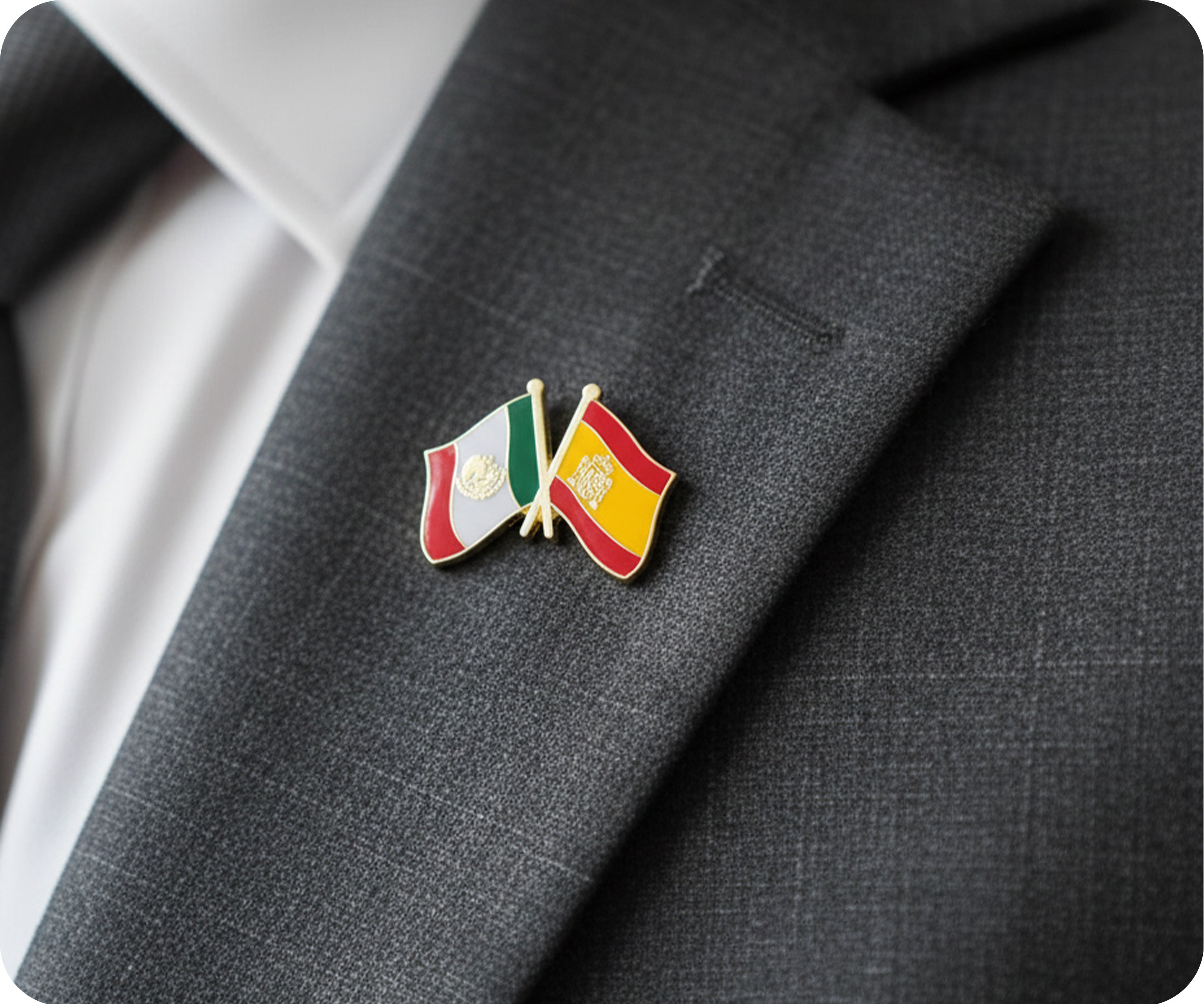 Mexico & Spain Friendship Pin Badge