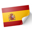 A sticker representing the Spanish flag with a gloss finish.