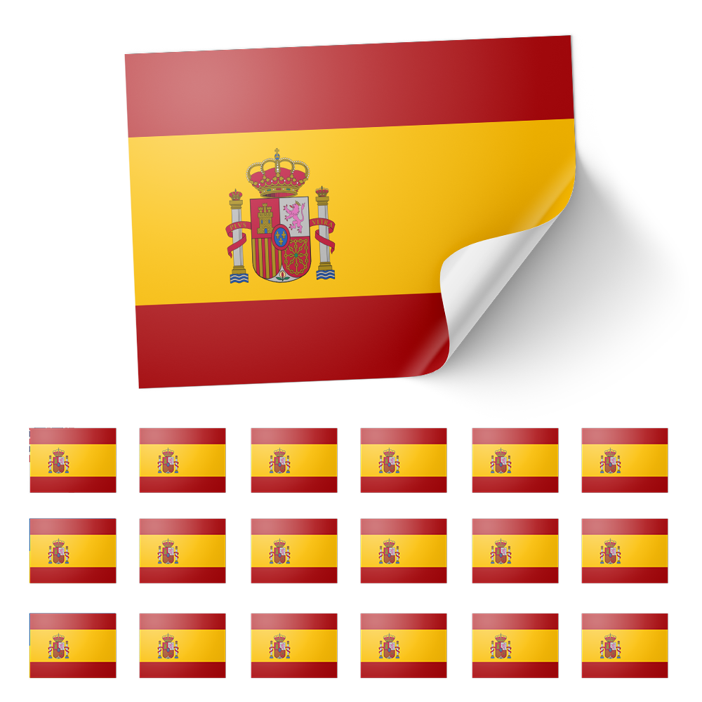 20 X Spain Flag Stickers