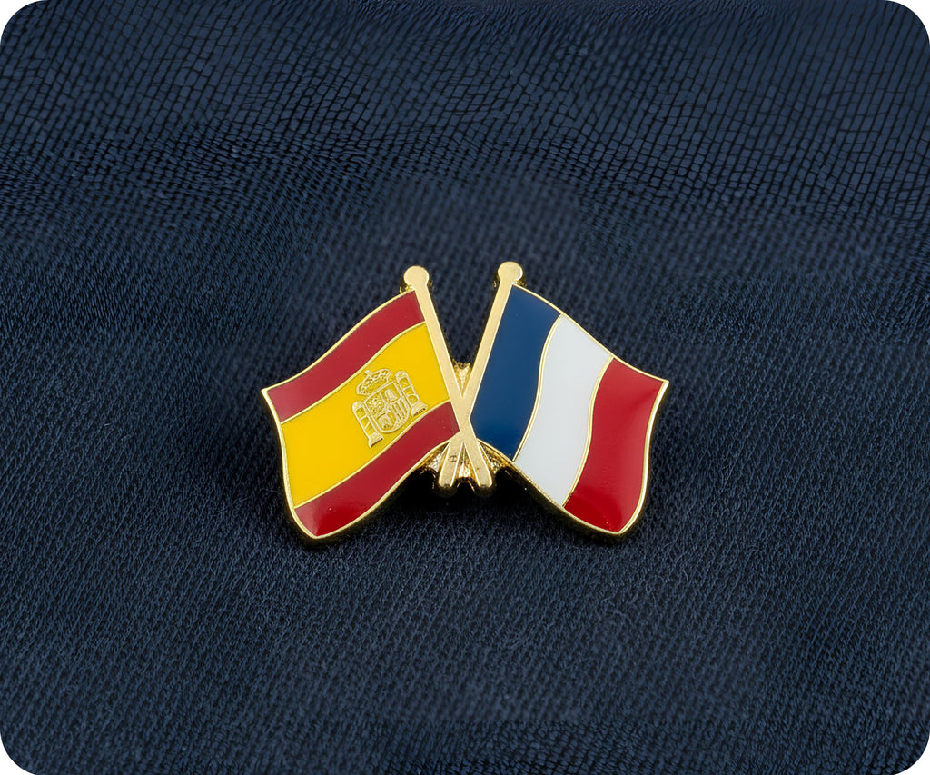 Spain & France Friendship Pin Badge