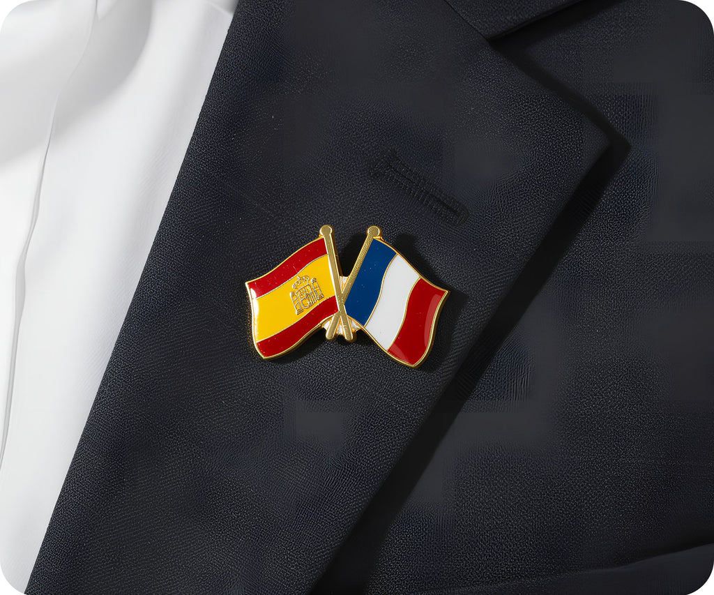 Spain & France Friendship Pin Badge