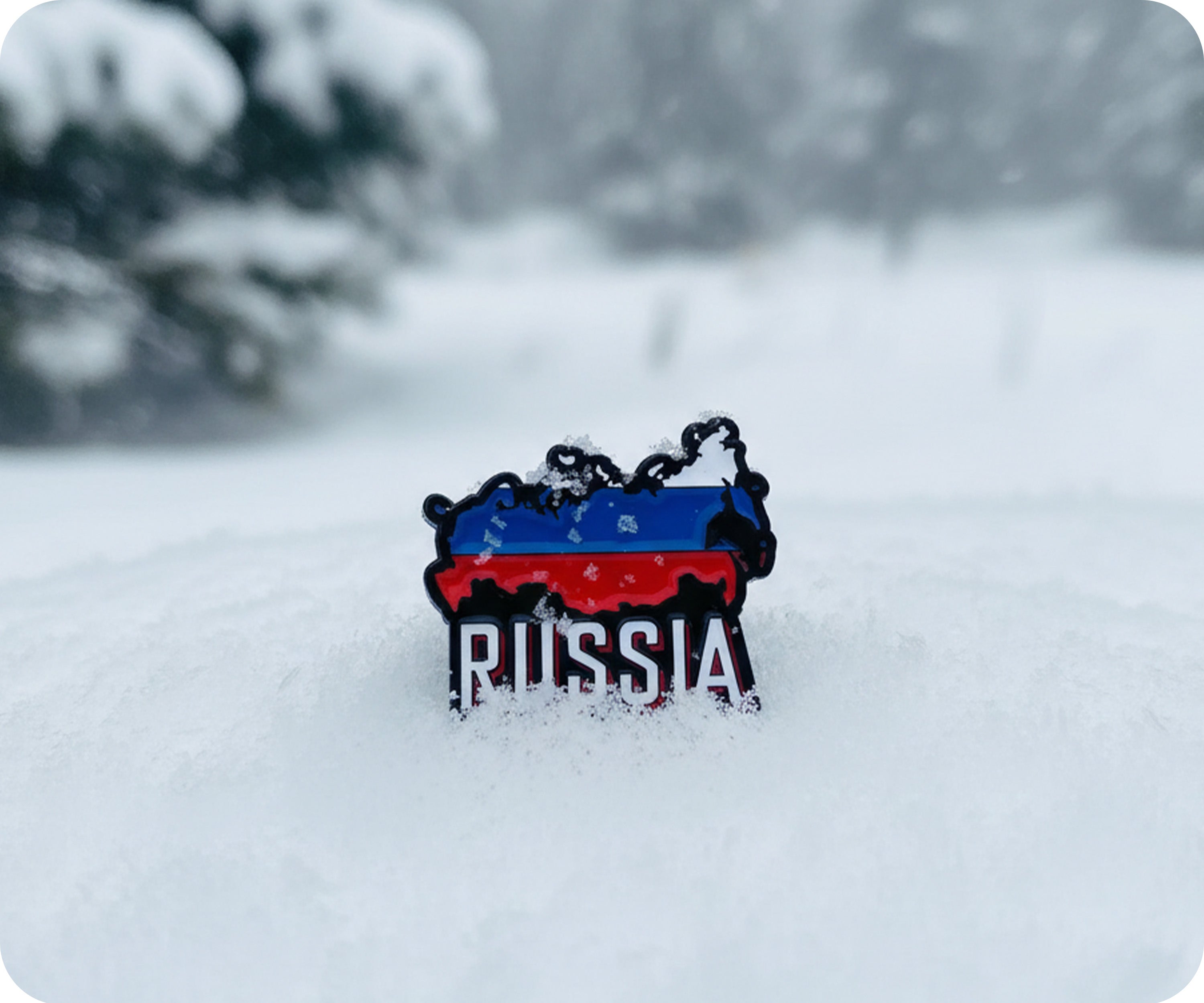Russia Country Shape Map Flag Pin Badge Secondary image