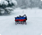 Russia Country Shape Map Flag Pin Badge