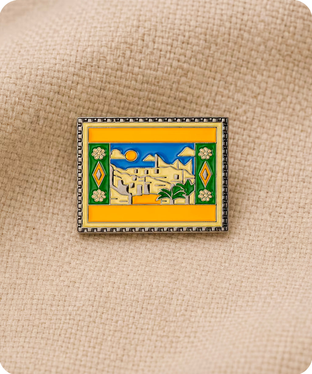 Jerusalem Old City Historic Travel Stamp Pin Badge