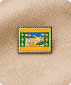 Jerusalem Old City Historic Travel Stamp Pin Badge