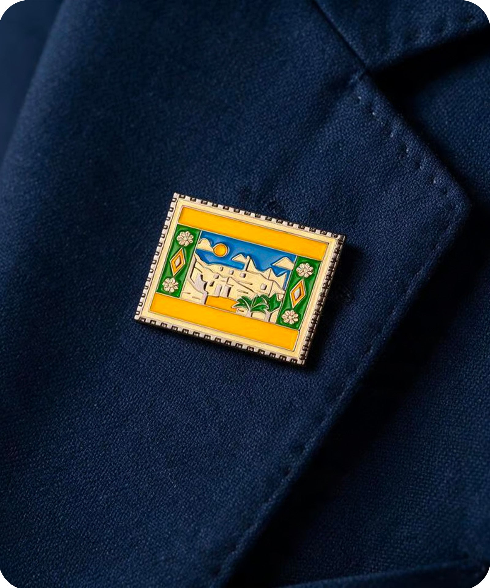 Jerusalem Old City Historic Travel Stamp Pin Badge Secondary image