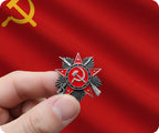 Soviet Star With Sword Pin Badge