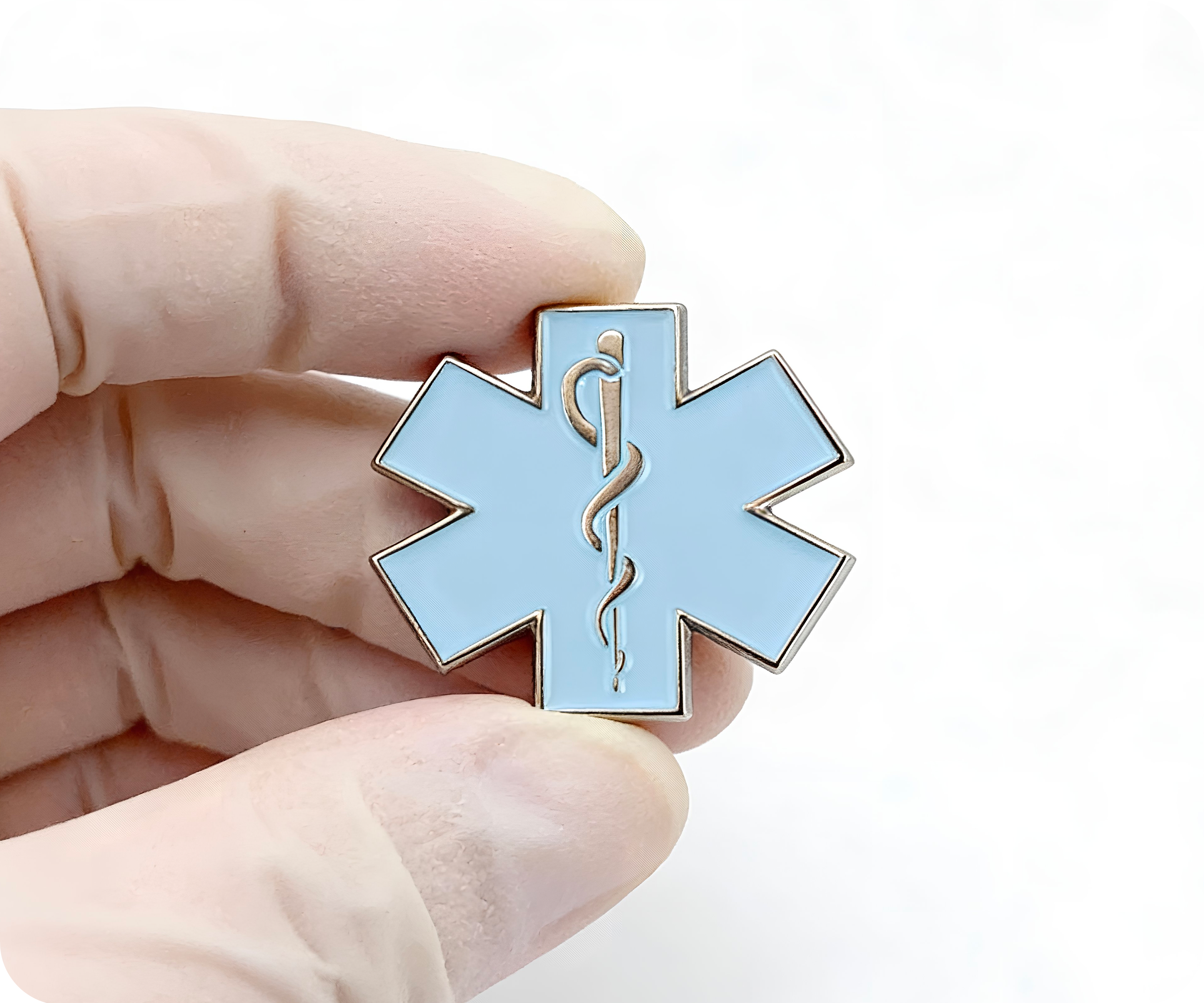 Insignia de pin con estrella de ambulancia médica blanca Imagen secundaria del producto