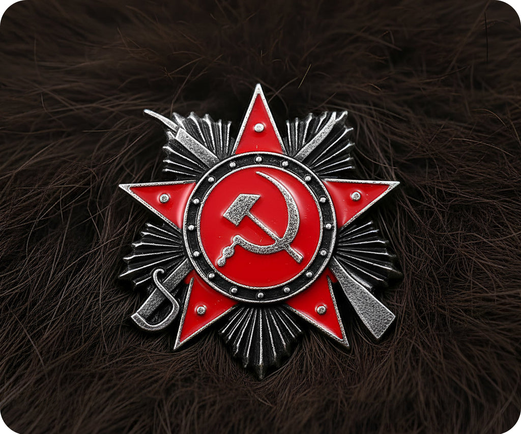 Soviet Star With Sword Pin Badge