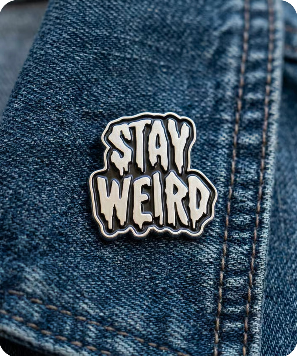Stay Weird Enamel Pin Badge