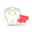 Insignia de pin de dentista de dientes de superhéroe