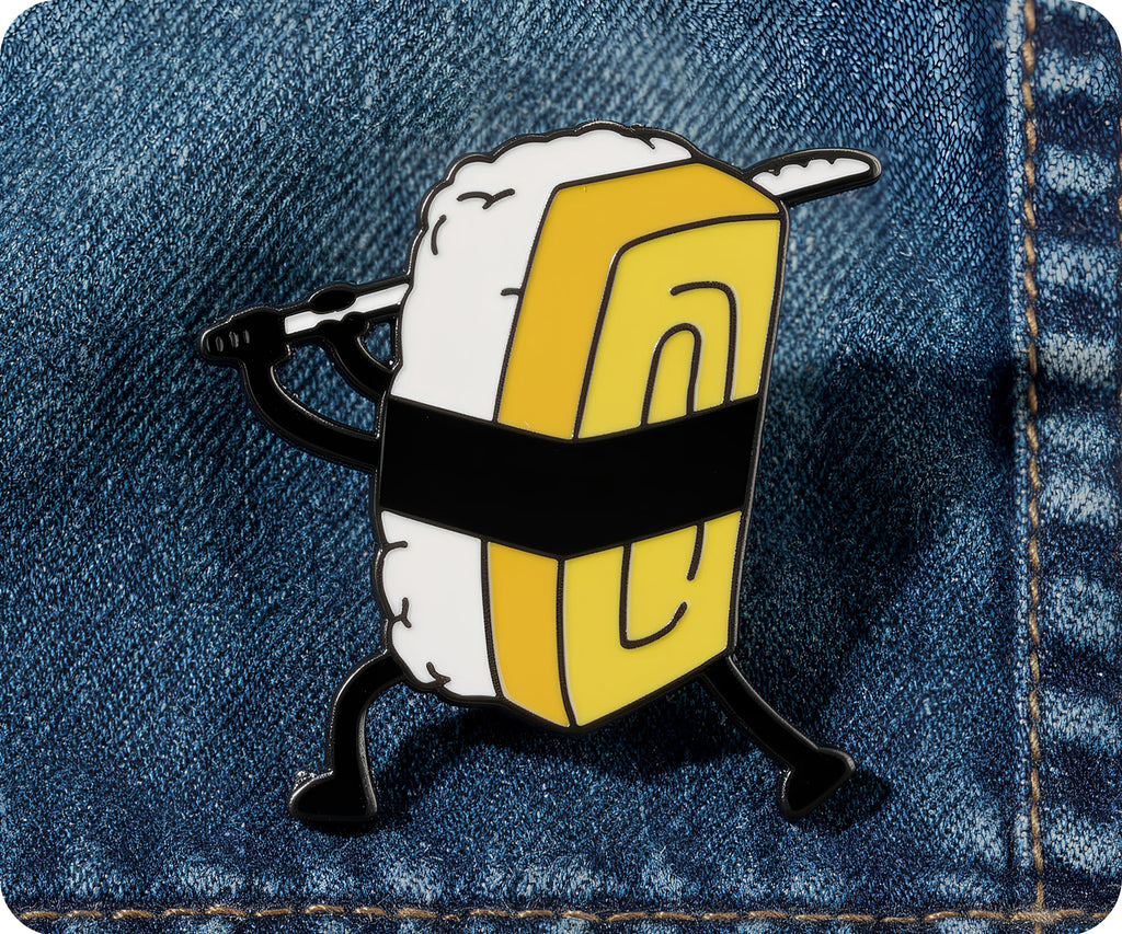 Sushi Samurai Yellow Pin Badge