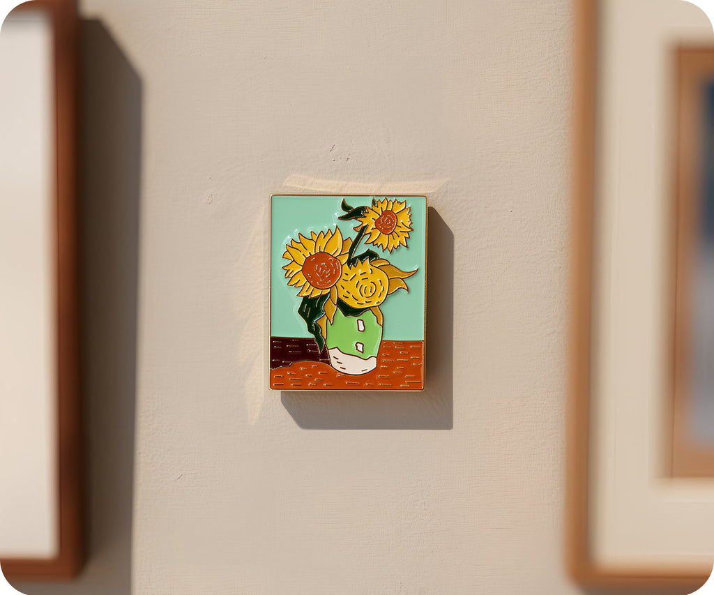Vincent Van Gough Sunflower Pin Badge