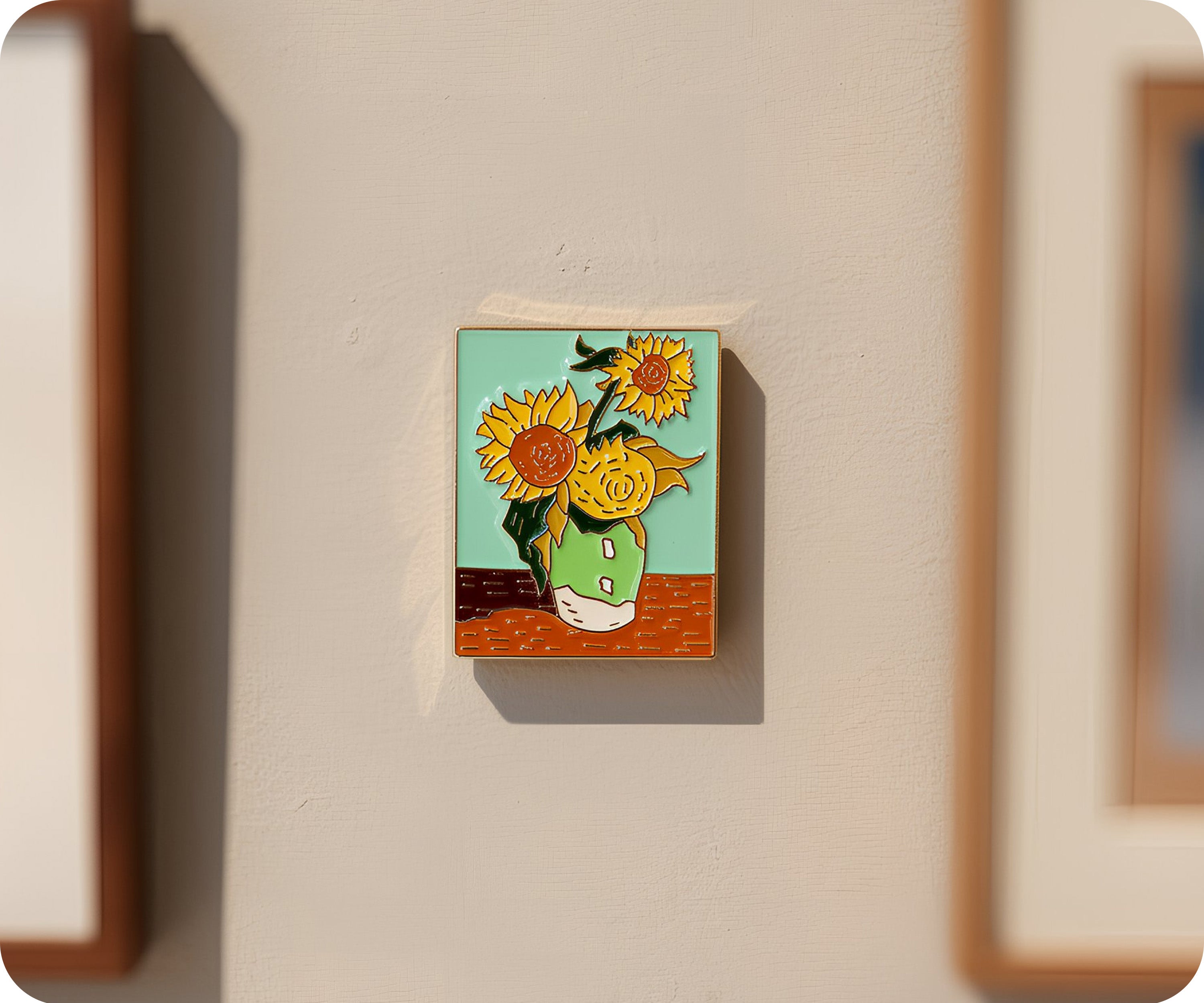 Vincent Van Gough Sunflower Pin Badge