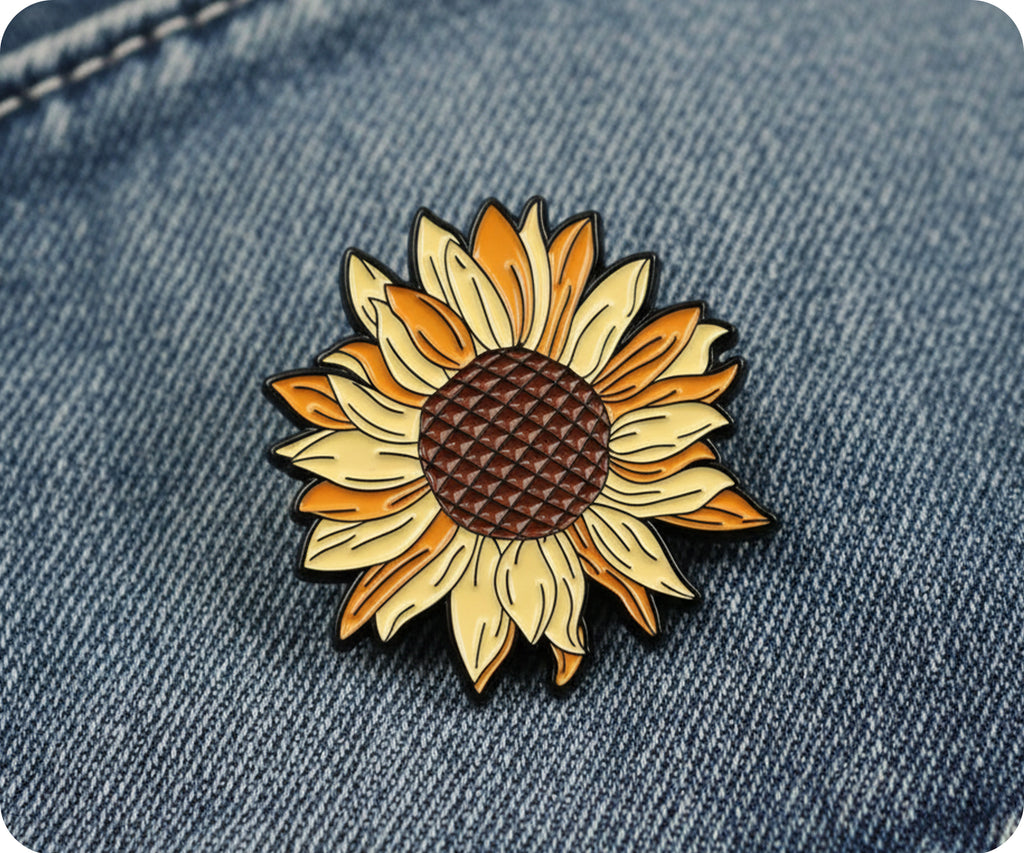Sunflower flower Pin Badge