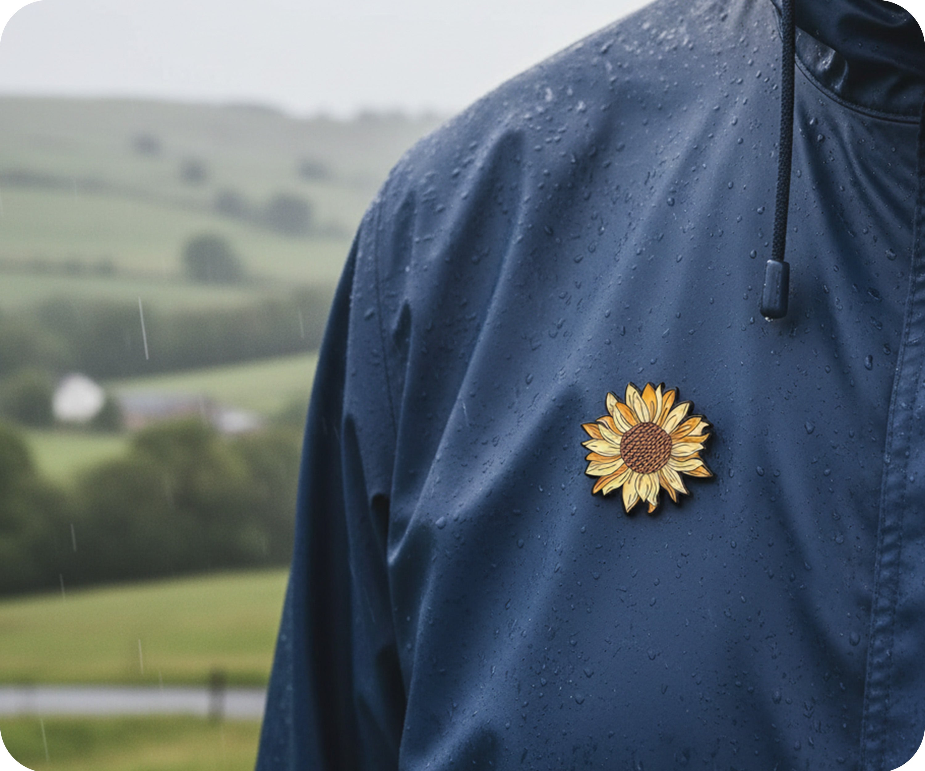 Sunflower flower Pin Badge
