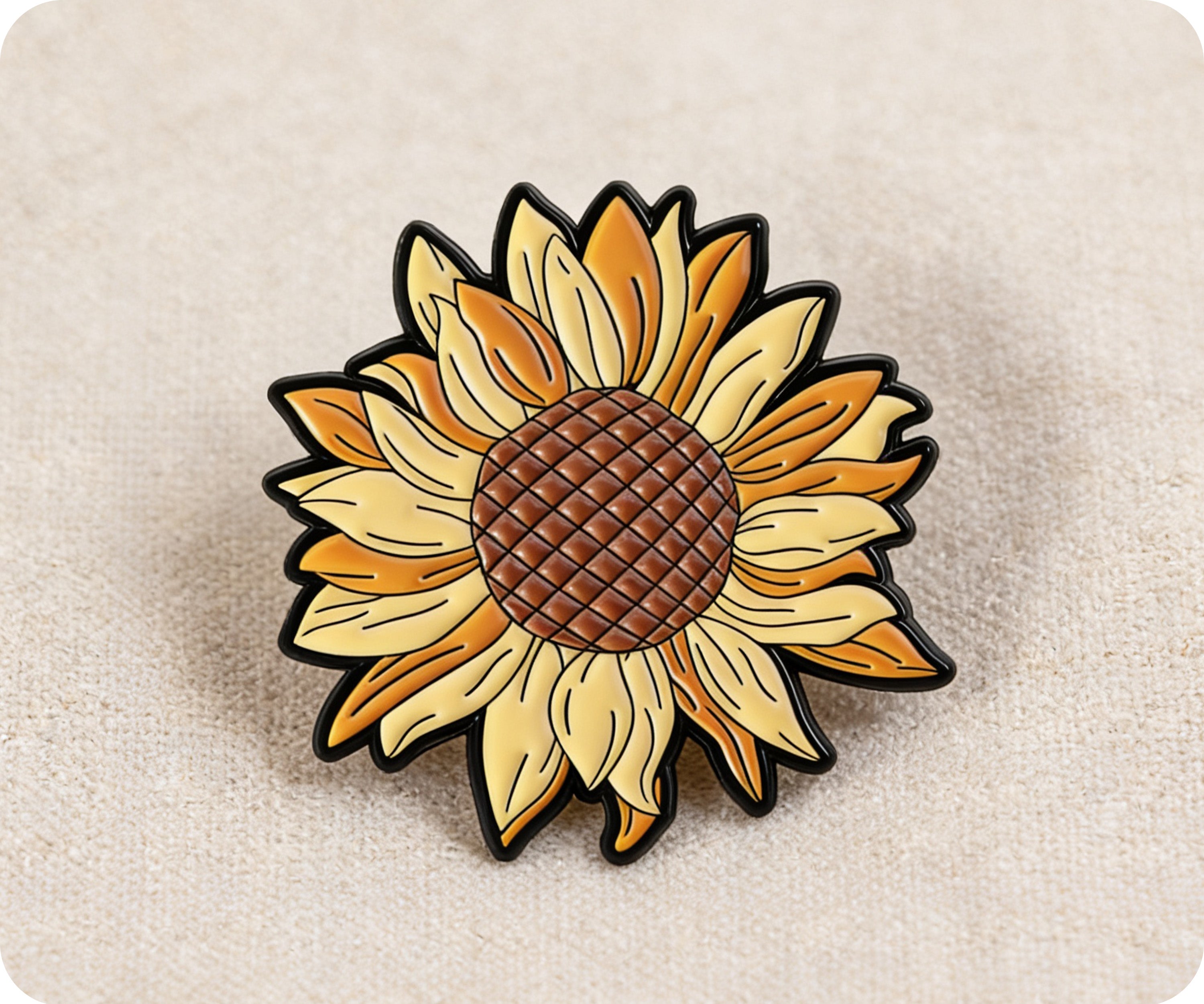 Sunflower flower Pin Badge