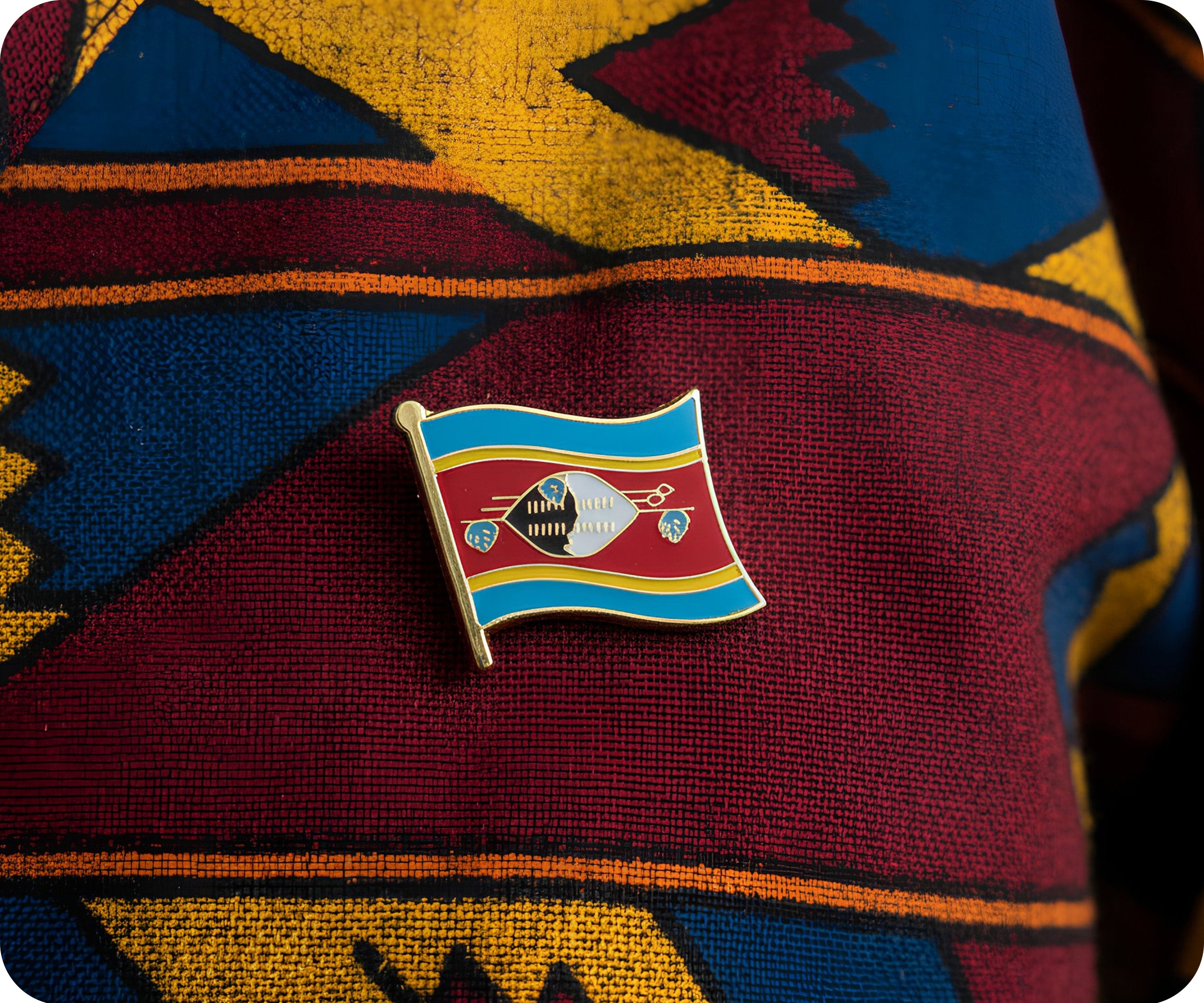 Swaziland Flag Pin Badge