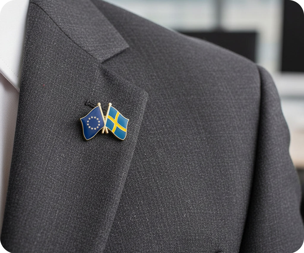 European Union & Sweden Friendship Pin Badge