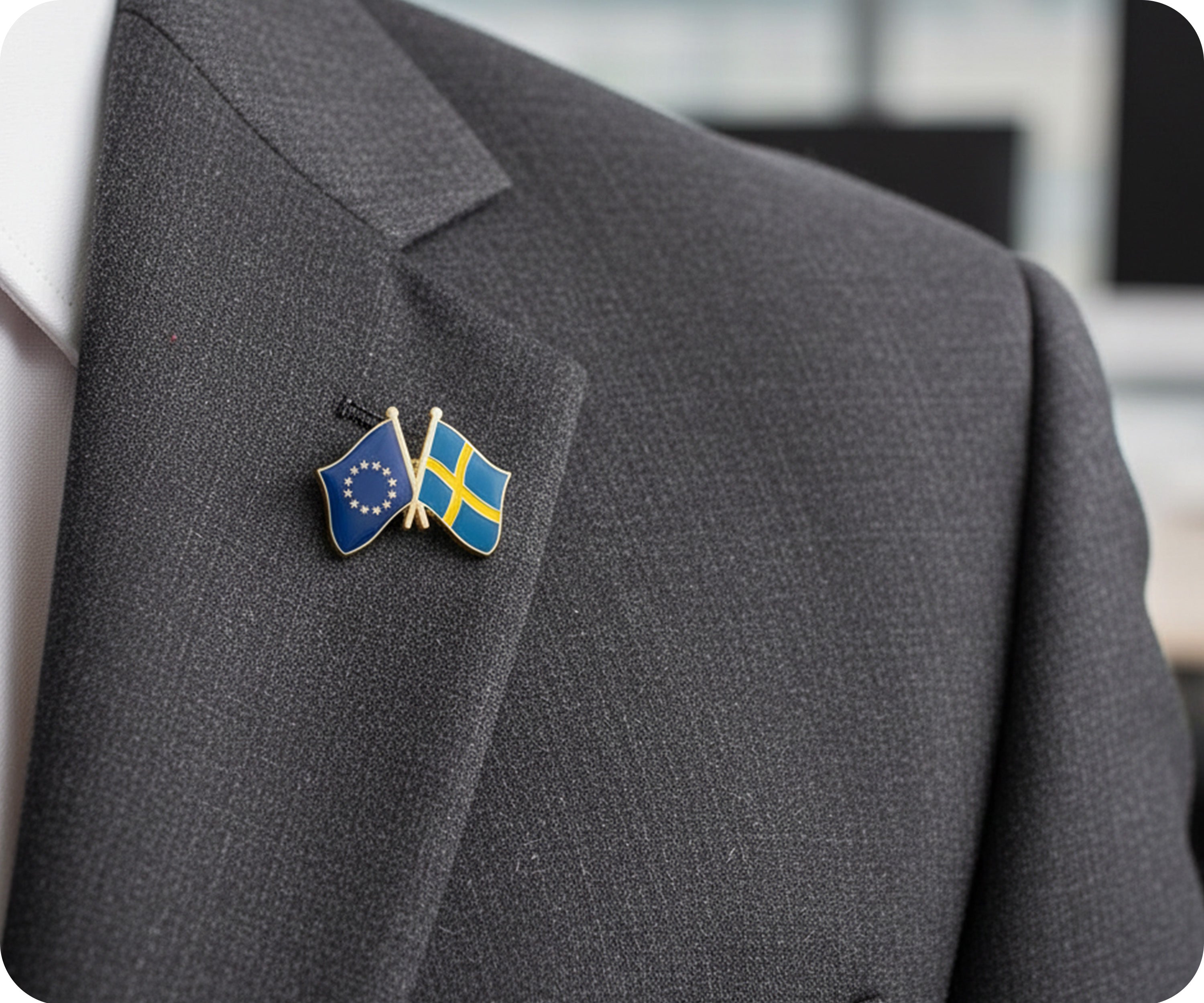 European Union & Sweden Friendship Pin Badge