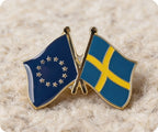 European Union & Sweden Friendship Pin Badge