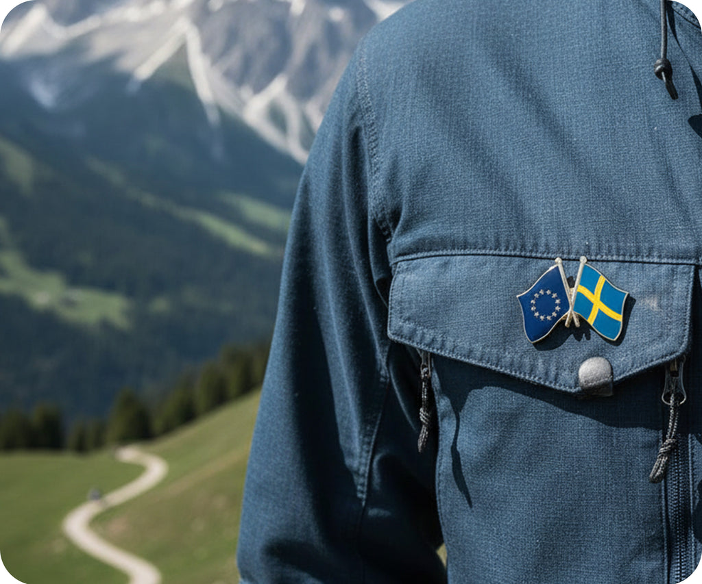 European Union & Sweden Friendship Pin Badge