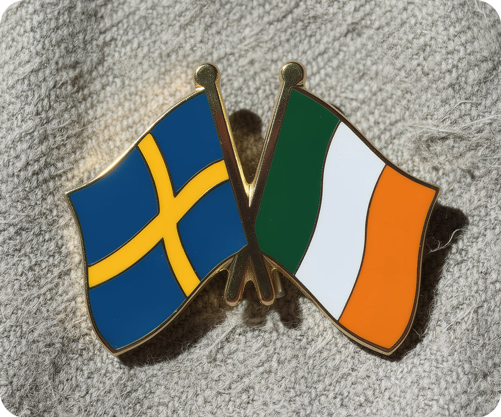 Sweden & Ireland Friendship Pin Badge
