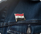 Syria 2 Star Flag Pin Badge