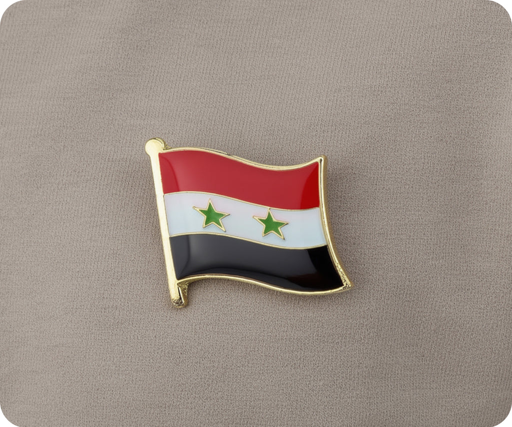 Syria 2 Star Flag Pin Badge