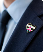 Trans Ally Pride Heart Enamel Pin Badge
