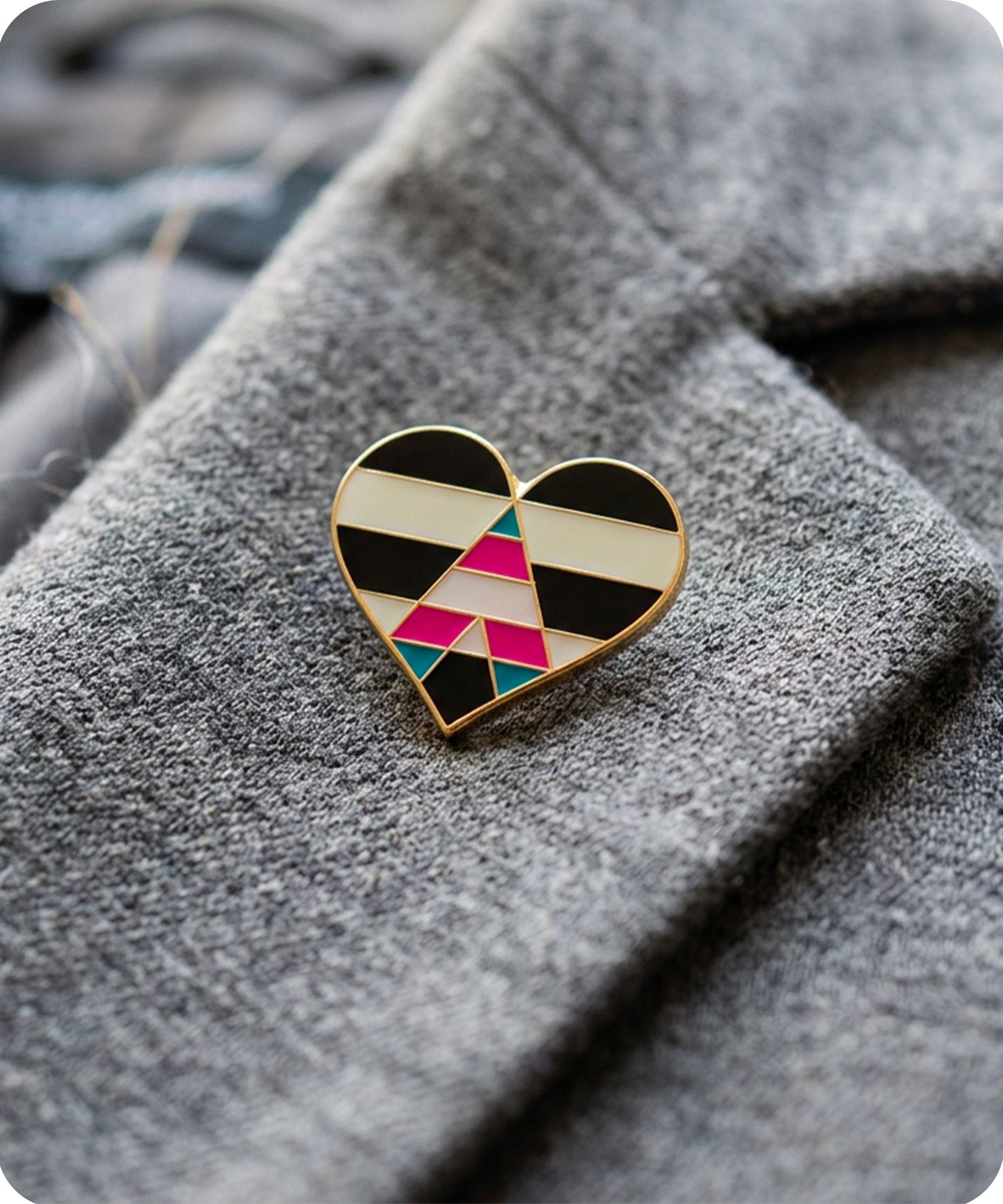 Trans Ally Pride Heart Enamel Pin Badge